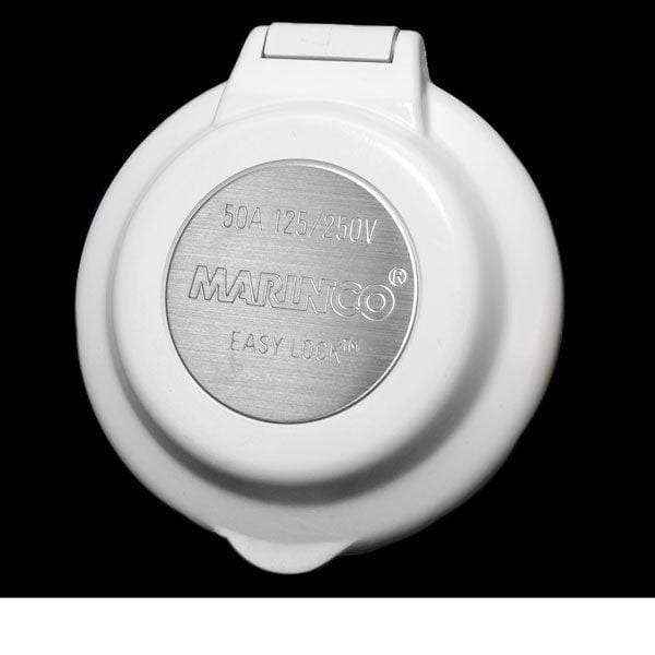 Marinco Power Inlet (50A, Round, White)