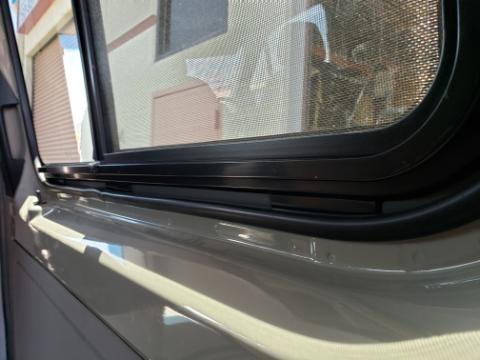 Mercedes Sprinter Passenger Side Sliding Door Half-Slider Window ( Interior View-Close Up ) - Campervan HQ