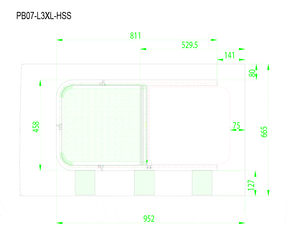 AM Auto Ram ProMaster Driver Side Rear Quarter Half-Slider Window 159”EXT (PB07-L3XL-HSS P)_Screened ( Dimensions ) - Campervan HQ