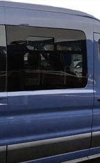Ford Transit 2015+ Passenger Side Forward Top-Slider Window (Side View) - Campervan HQ