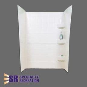 RV Shower Surround (24" x 40" x 66", White) - Campervan HQ