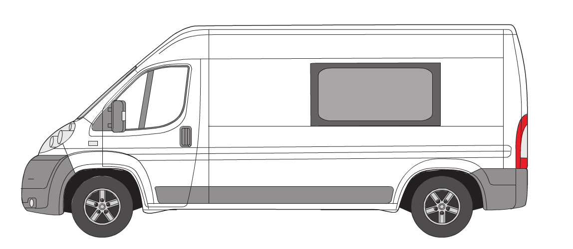 Ram ProMaster 159" Fixed Driver's Side Middle (FW387L) Window - Campervan HQ - 2