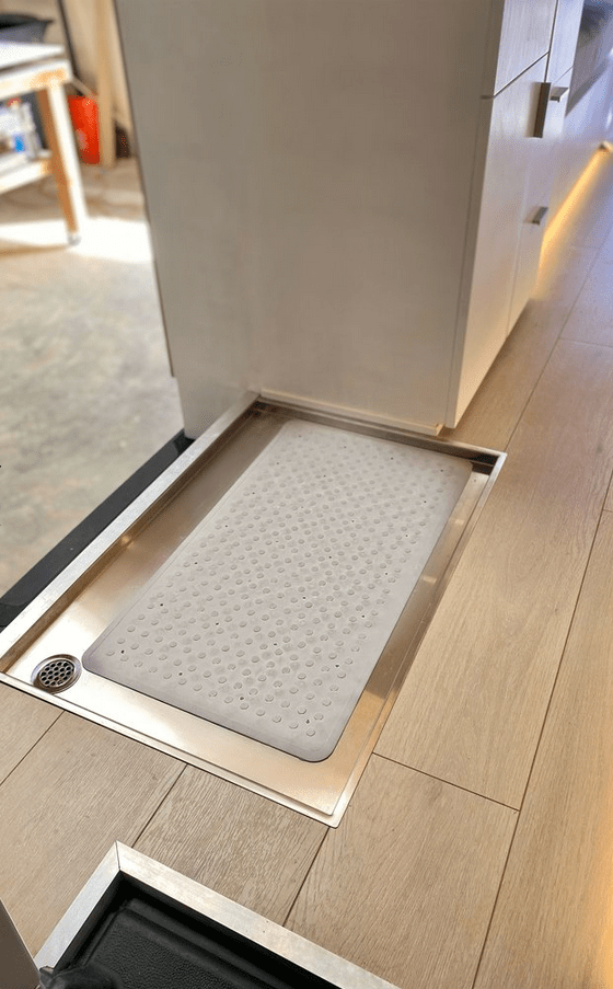 RV Hidden Stainless Steel Shower Pan Campervan HQ