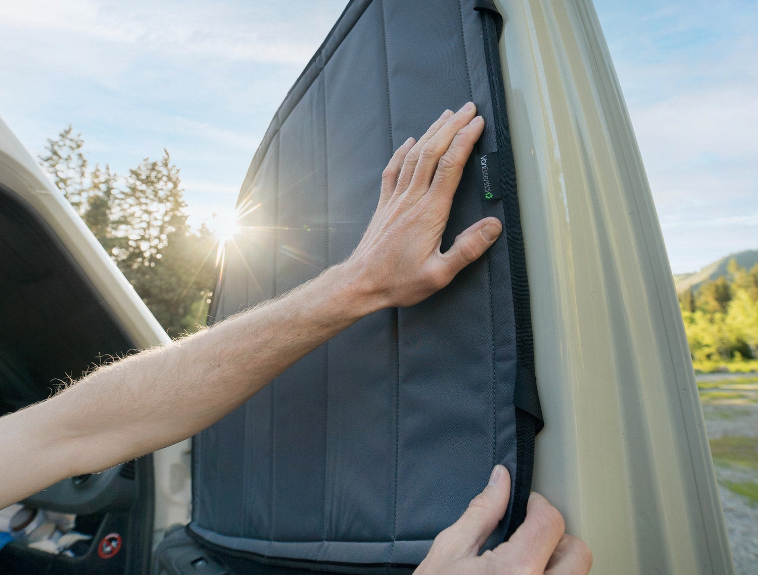 Van Essential Ford Transit Front Window Covers Kit (Passenger Door Window) - Campervan HQ